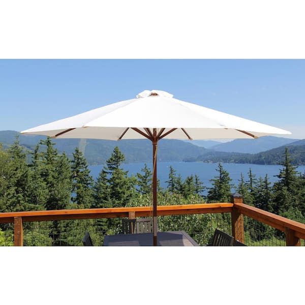 custom led patio umbrellas PURPLE LEAF 11ft Round Outdoor Umbrella with Lights, Umbrella with Solar Lights, Beige