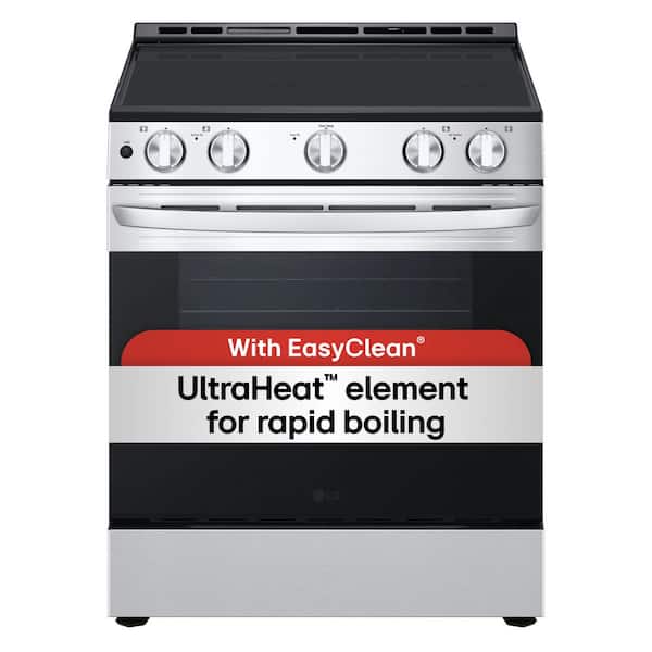 LG 30 in. 6.3 Cu. Ft. 4 Element Slide-In Electric Range in Stainless Steel with Easy Clean and Ultra Heat