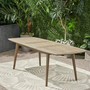 Stamford Outdoor Acacia Wood Expandable Dining Table, Gray