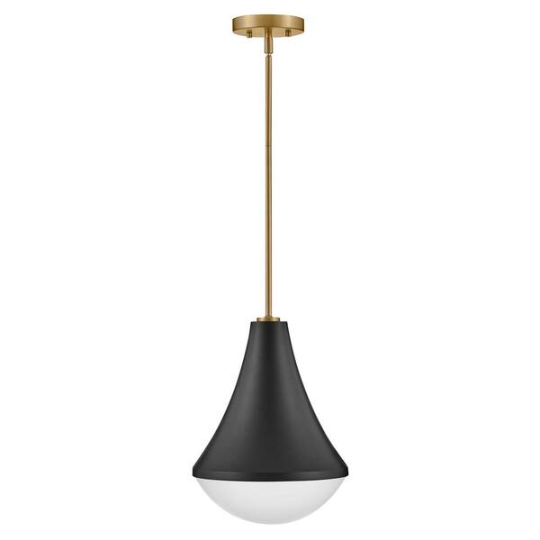 LARK Haddie 1 Light Black Cone Pendant Light 83417BK The Home Depot