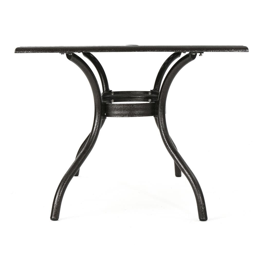 Phoenix Hammered Bronze Cast Aluminum Rectangular Patio Dining Table