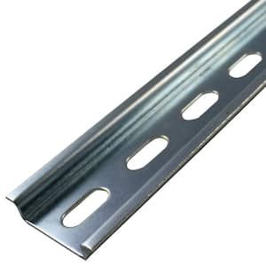 1 m Length x 35 mm Width x 7.5 mm Height Steel Slotted Standard DIN Rail (10-Pack)