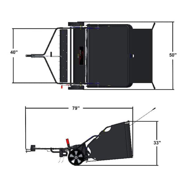 Brinly-Hardy 42 in. 20 cu. ft. Tow-Behind 2-in-1 Lawn Sweeper
