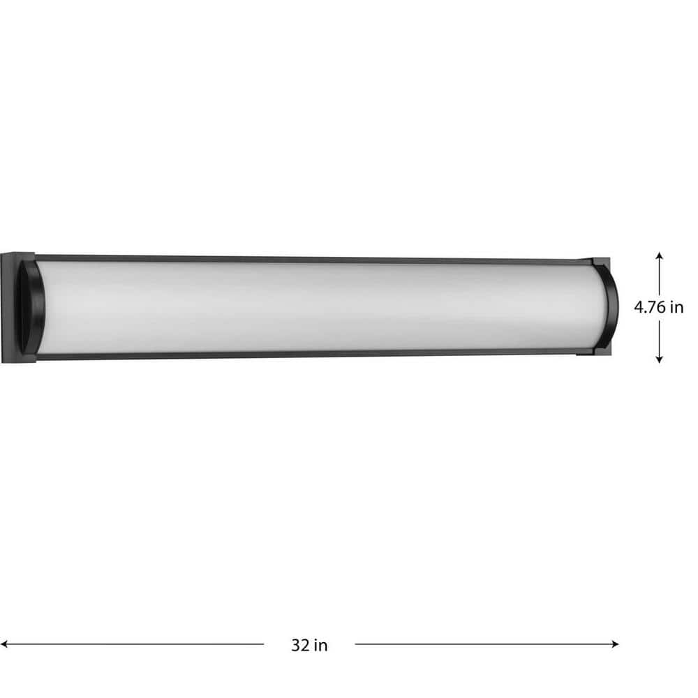 Matte Black 32" LED Linear Vanity Light with Acrylic Shade