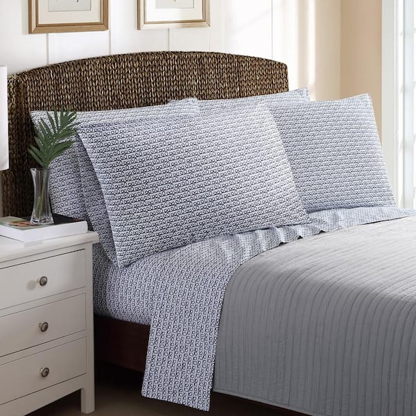 Unbranded 6-Piece Printed Rope Stripe California King Sheet Sets