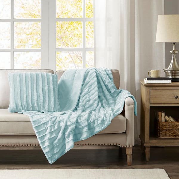 Madison Park York Blue 20 in. x 20 in. Throw Pillow