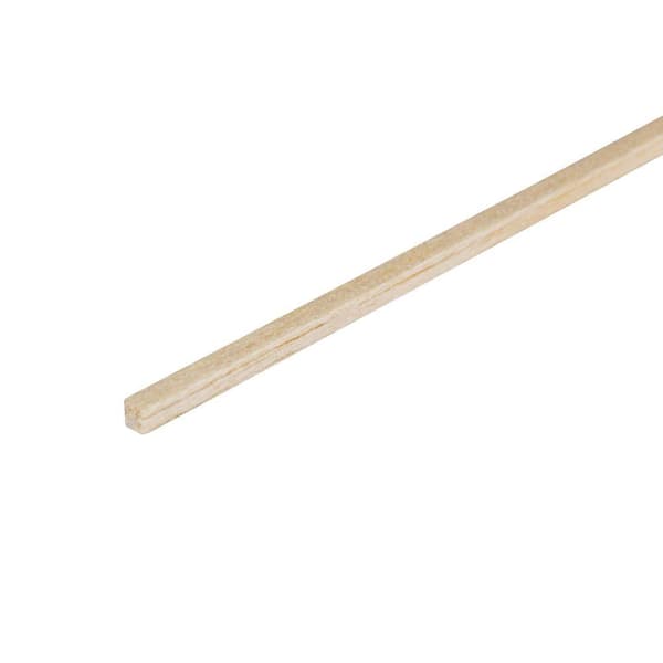HOUSE OF FARA 1/8 in. D x 1/8 in. W x 3 in. L Unfinished Balsa Project Wood Drip Cap Moulding