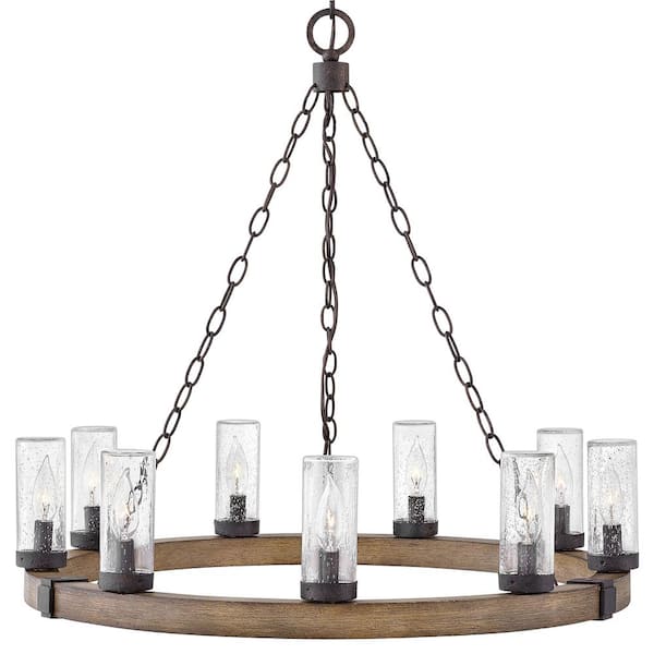 HINKLEY Sawyer 9-Light Sequoia Outdoor Single Tier Chandelier