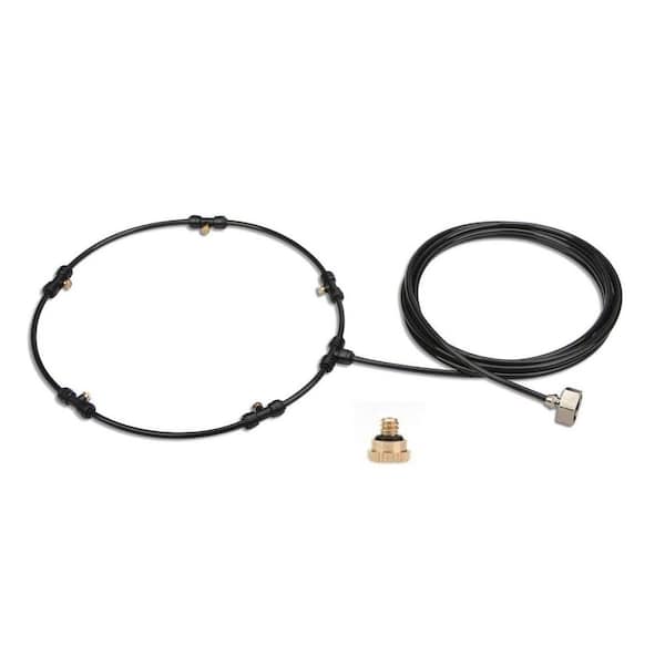 19.68 ft. Outdoor Misting Fan Kit, Mist Sprayer with 5-Brass Nozzles and 3/4 in. Brass Adapter Fits Any Outdoor Fan