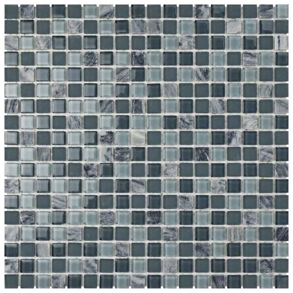 Merola Tile Spectrum Mini Fortress 11-3/4 in. x 11-3/4 in. x 4 mm Glass and Stone Mosaic Tile