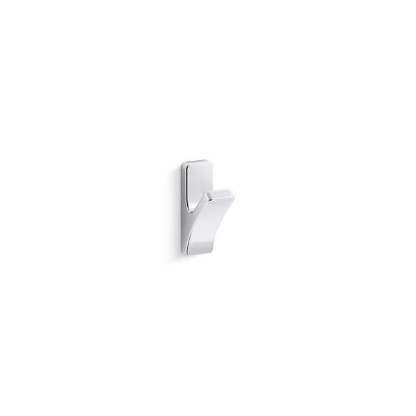 KOHLER Uniform Single Hook Robe Hook in Polished Chrome