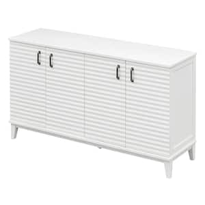 60 in. W x 18 in. D x 36 in. H in Antique White Soildwood and MDF Ready to Assemble Floor Base Kitchen Cabinet Sideboard