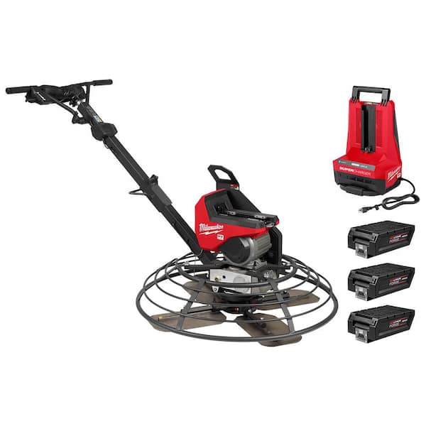 MX FUEL Lithium-Ion Cordless 36 in. Walk-Behind Trowel Kit with (3) FORGE HD12.0 Batteries and (1) MX FUEL Super Charger
