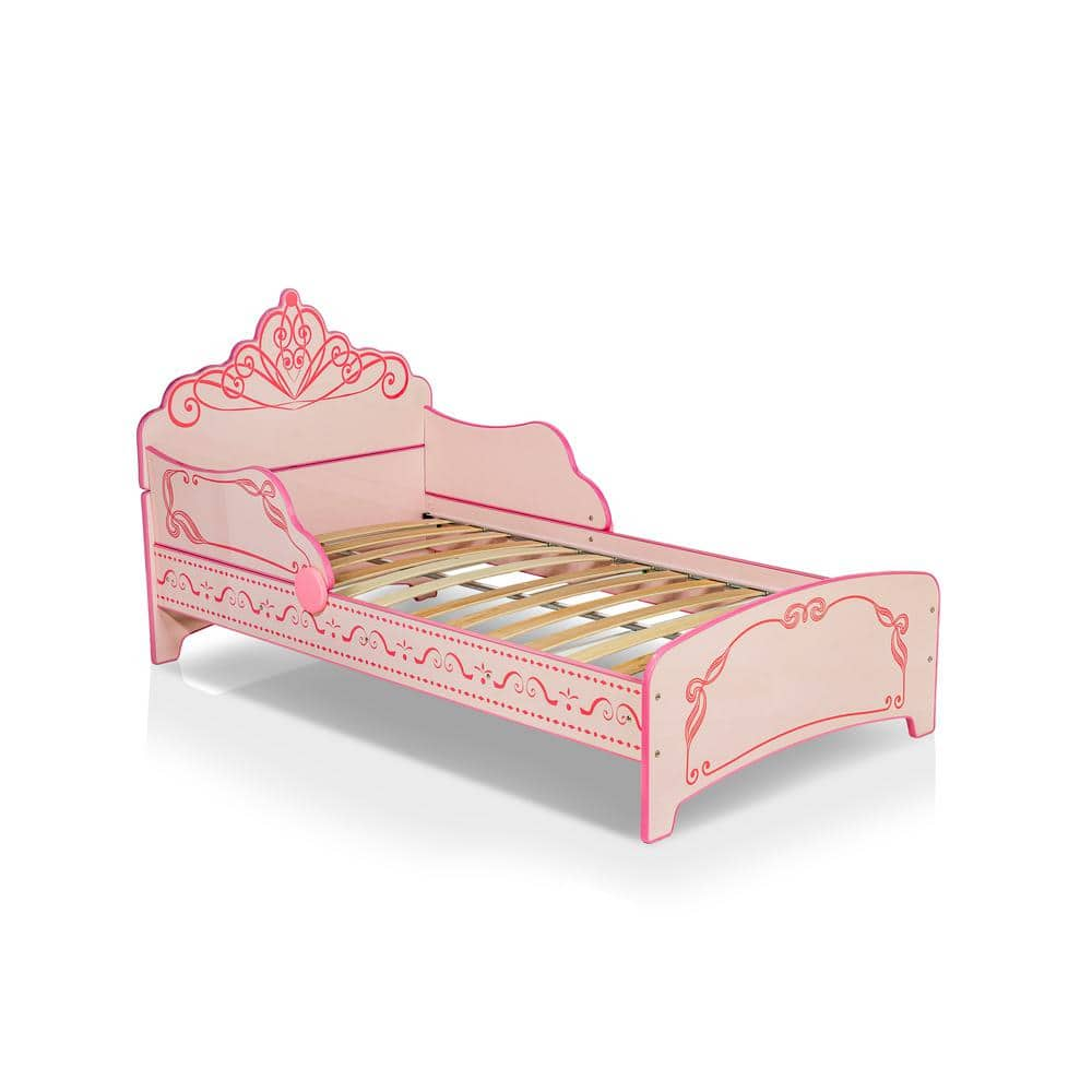 Furniture of America Mikelsen Pink Princess Twin Bed IDF 7632