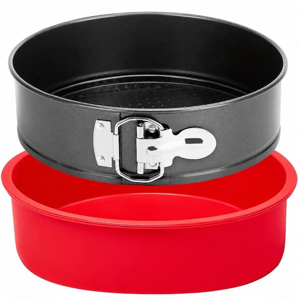 9 in. Nonstick Carbon Steel Springform Cheesecake Pan with Silicone Protector and 50 Parchment Liners