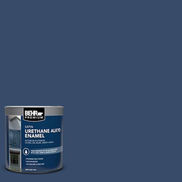1 qt. #580D-7 Deep Royal Satin Enamel Urethane Alkyd Interior/Exterior Paint