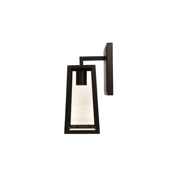 Maxlite Black Outdoor Trapezoid Wall Light -Dusk-To-Dawn Photocell