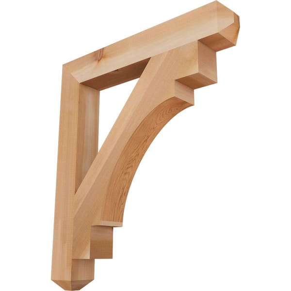 Ekena Millwork 3.5 in. x 32 in. x 28 in. Western Red Cedar Merced Craftsman Smooth Bracket
