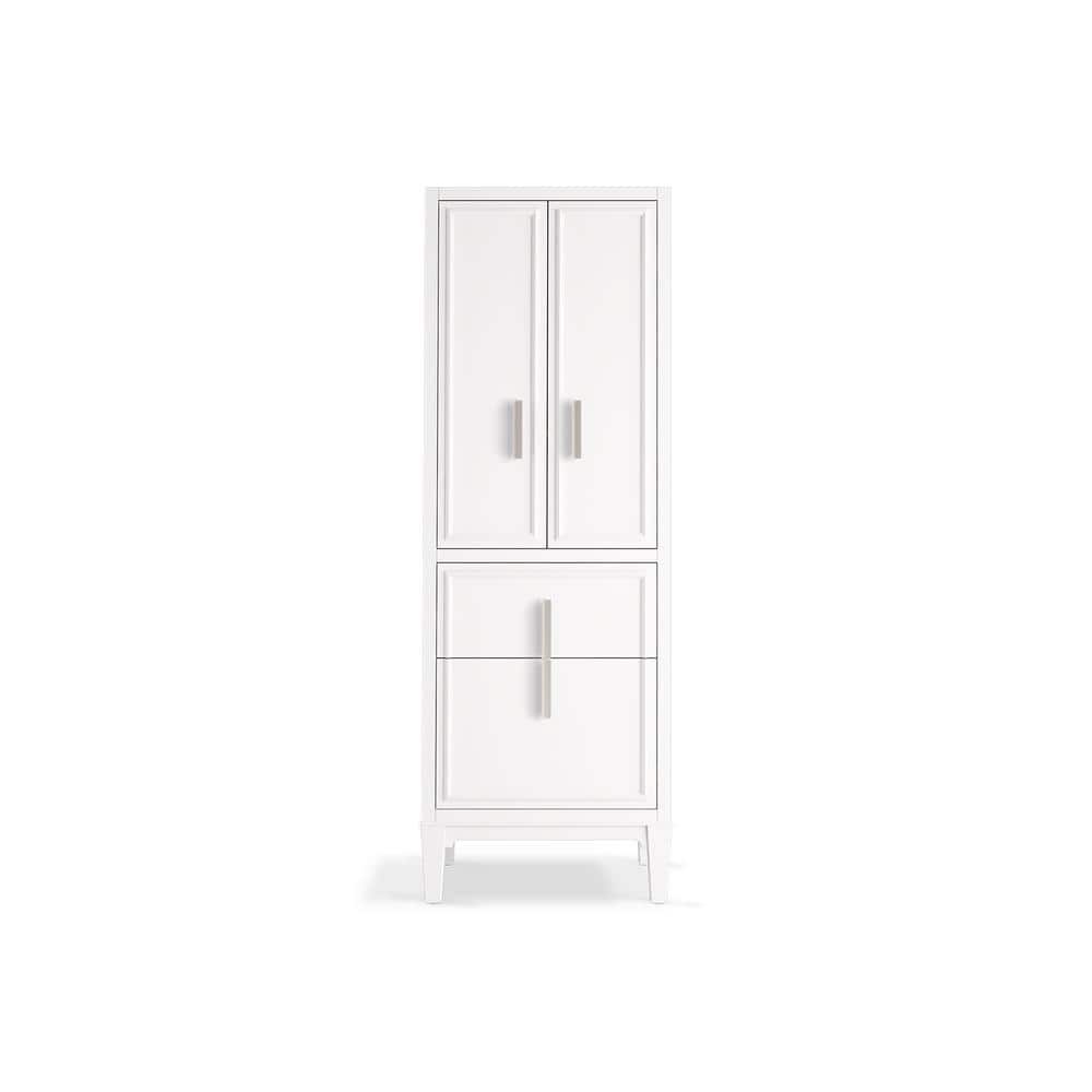 Southerk 70-Inch White Maple Linen Tower Cabinet