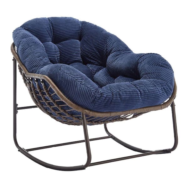 HOMEFUN Deluxe Oversized Steel Patio Rattan Wicker Padded Outdoor