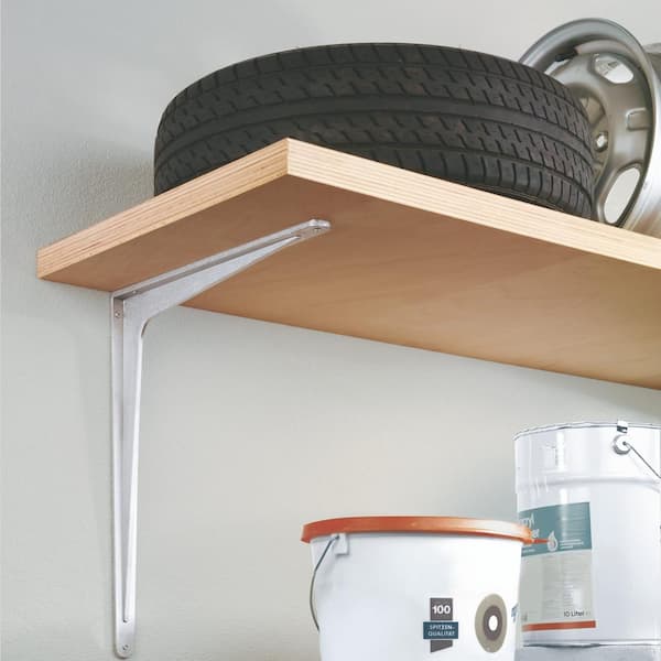 HERAKLES 11.4 in. Silver Aluminum Shelf Bracket For Wood Shelving