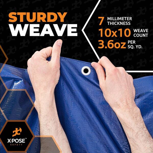XPOSE SAFETY 7 Mil 20 ft. W x 30 ft. L Heavy Duty Blue and