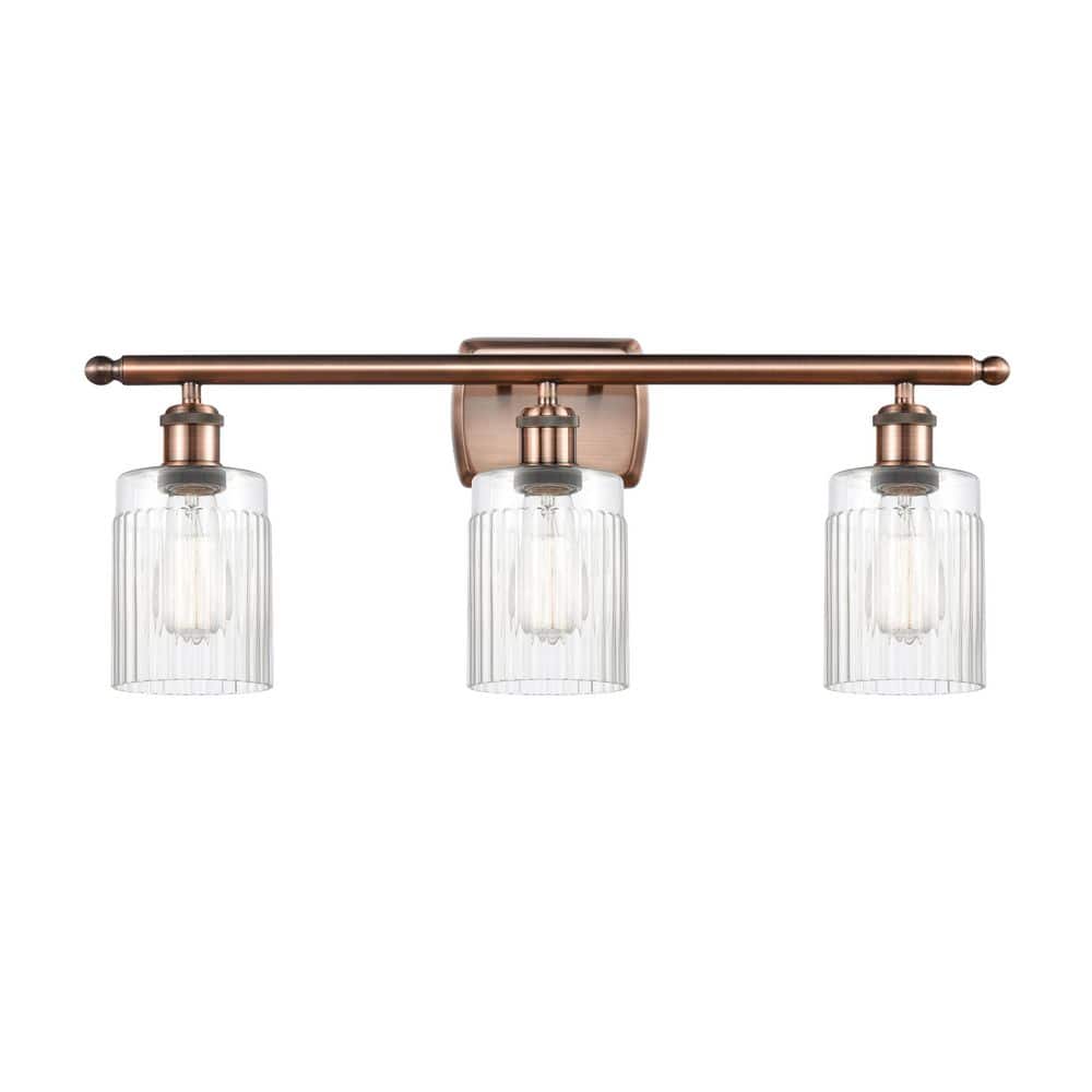Hadley 26 in. 3-Light Antique Copper Vanity Light with Glass Shade price history on PriceWatchPro