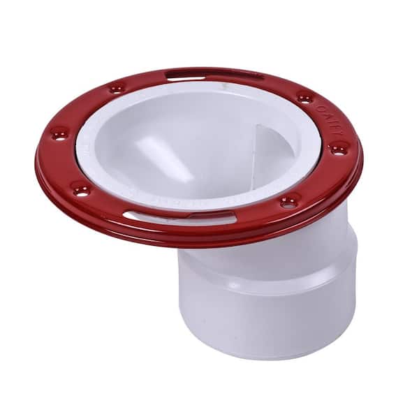 Oatey 4 in. x 3 in. PVC DWV Offset Floor Flange 43501 - The Home Depot