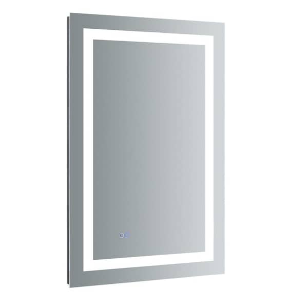 Fresca Santo 24 in. W x 36 in. H Frameless Rectangular LED Light Bathroom Vanity Mirror