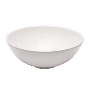 13 in. x 13 in. Modern Bathroom Porcelain Ceramic Round Vessel Sink Art Basin in White