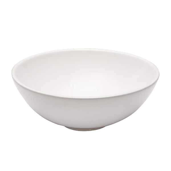 13 in. x 13 in. Modern Bathroom Porcelain Ceramic Round Vessel Sink Art Basin in White