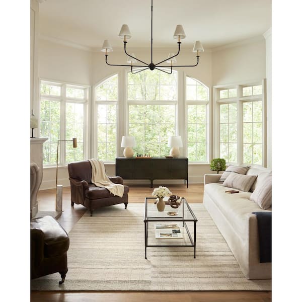Chris Loves Julia Chris Natural/Sage 18 in. x 18 in. Sample Modern Hand Tufted Wool Area Rug