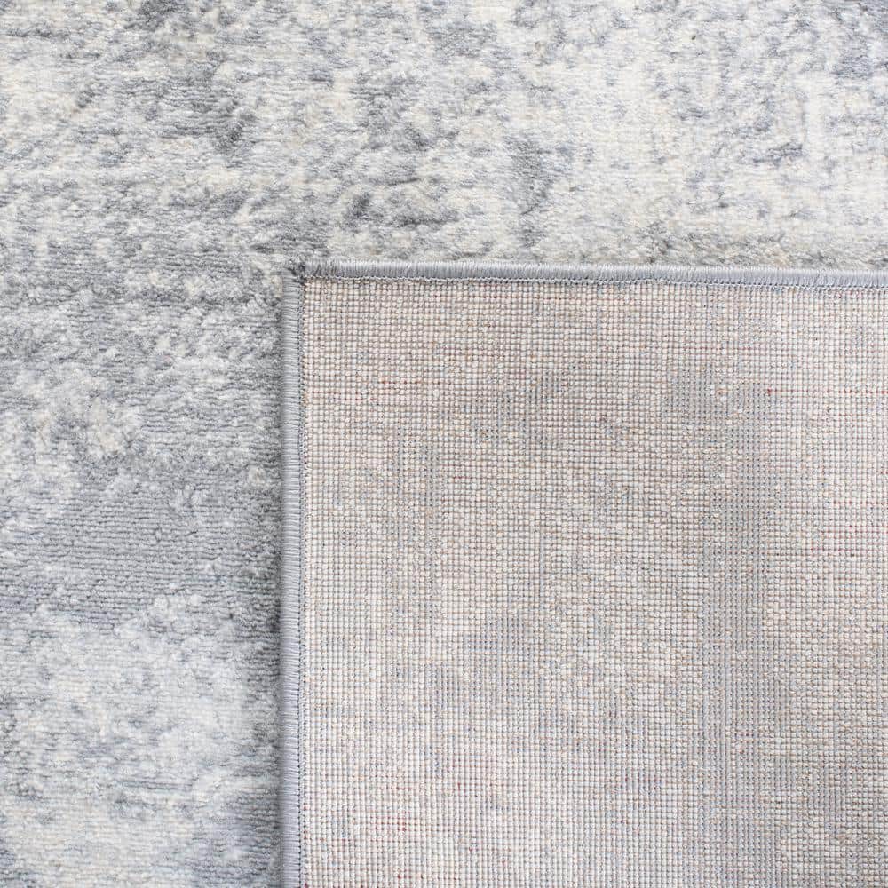 Elegant Brentwood 9' Square Grey/Ivory Abstract Area Rug