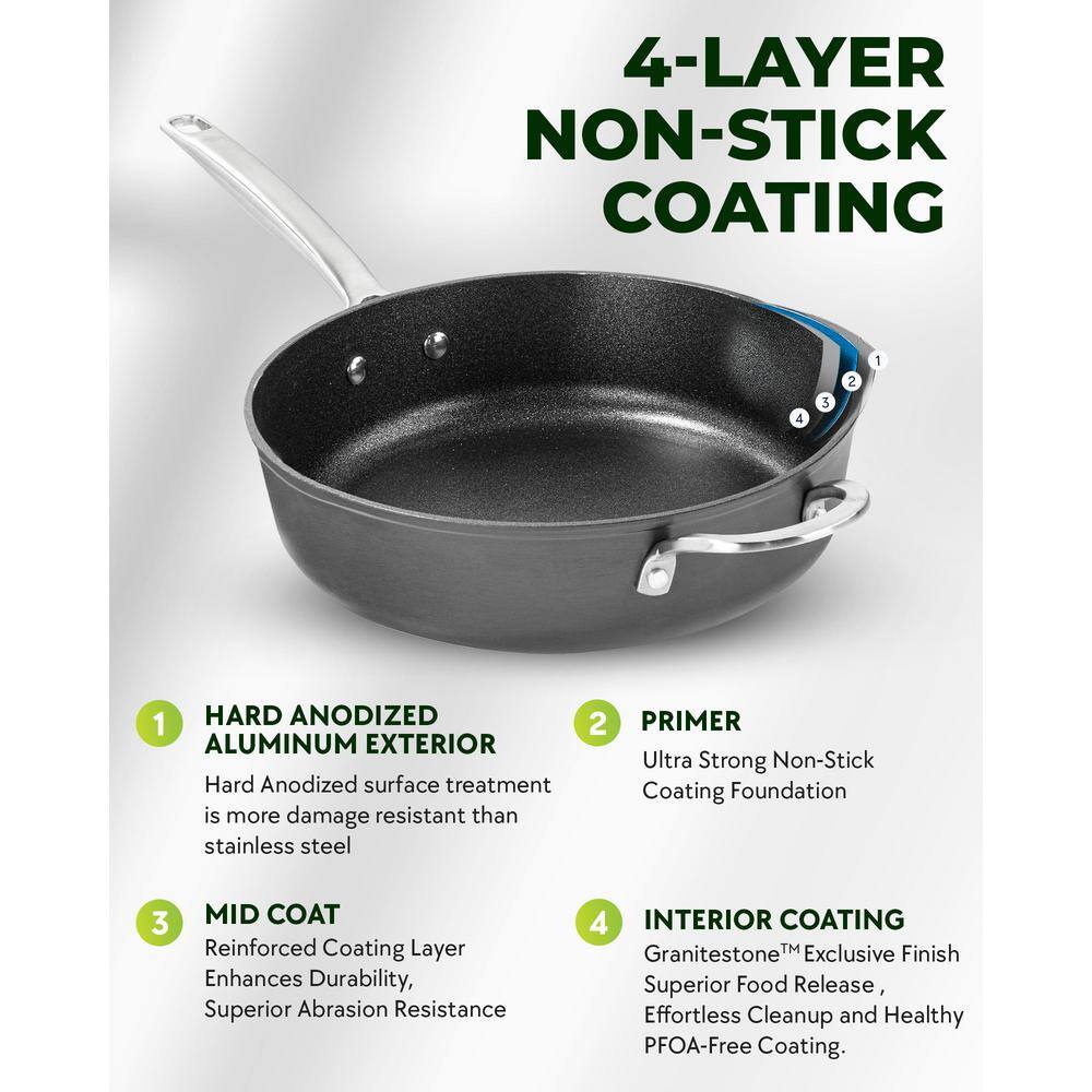 Armor Max 4 Qt Nonstick Aluminum Deep Saute Pan with Lid