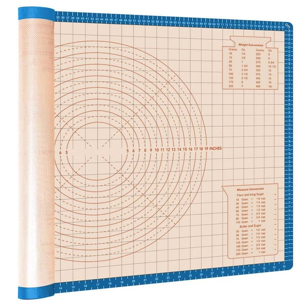 Large Silicone Pastry Baking Mat Non Slip Purple Sheet with Measurement for Rolling Dough Pie Pizza 1 Piece