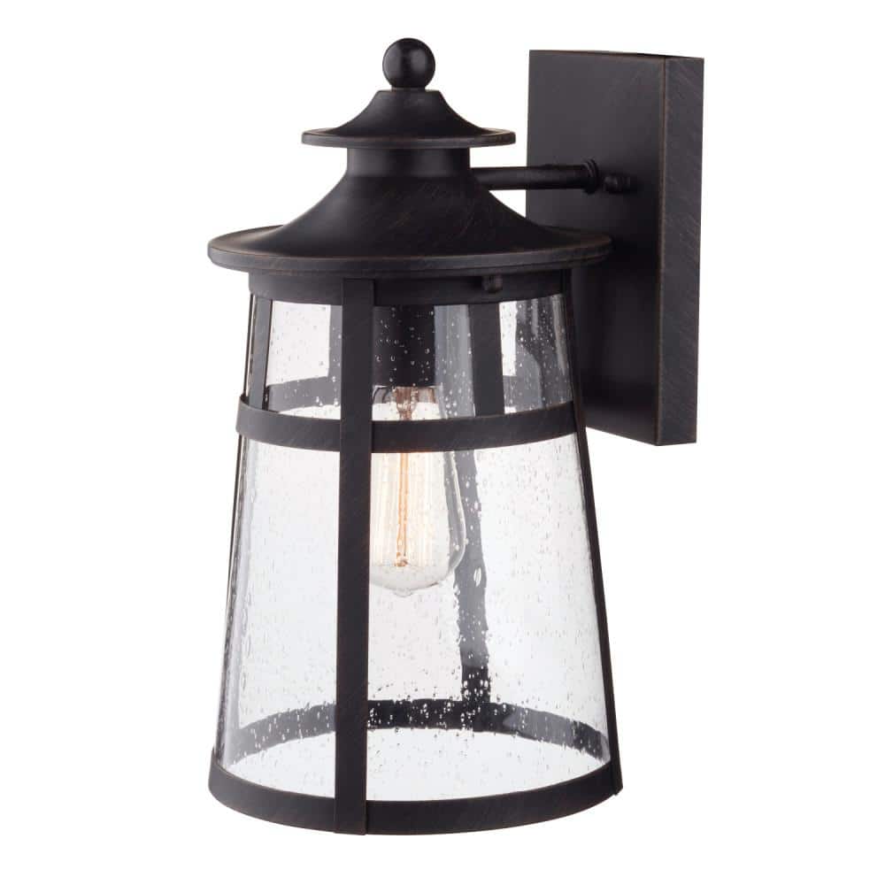 Ezekiel Bronze Rustic Farmhouse Indoor/Outdoor 1-Light Wall Sconce