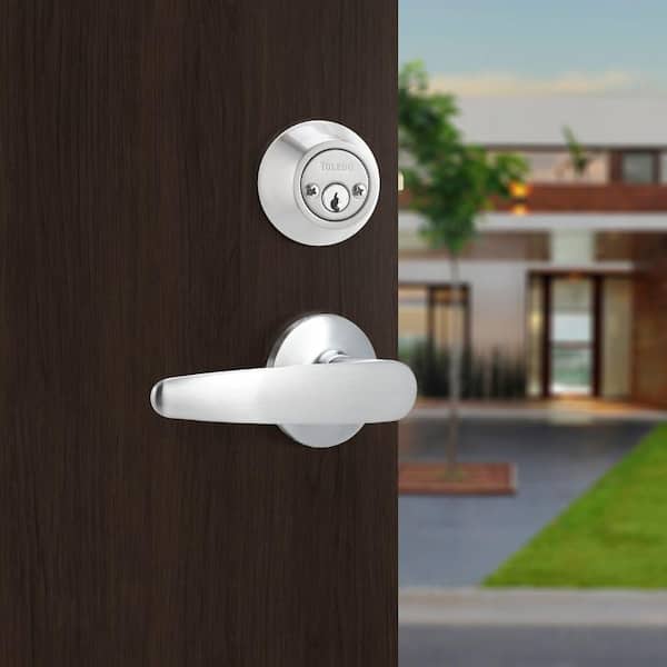 Toledo Fine Locks Cordoba Double Cylinder Satin Nickel Door Handleset Toledo Fine Locks Cordoba Double Cylinder Satin Nickel Door Handleset