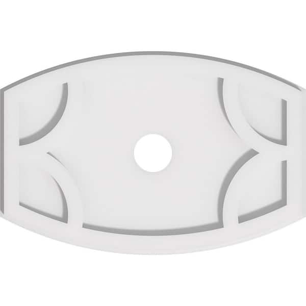 Ekena Millwork 16 in. x 10.62 in. x 1 in. Kailey Architectural Grade PVC Contemporary Ceiling Medallion