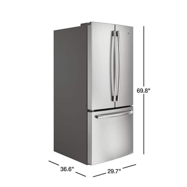Ge 20 8 Cu Ft French Door Refrigerator In Stainless Steel Energy Star Gne21fskss The Home Depot