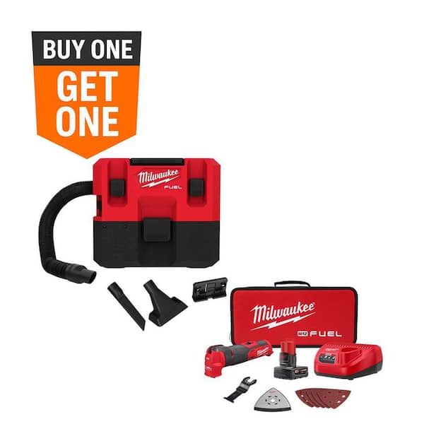 Milwaukee M12 FUEL 12-Volt Lithium-Ion Cordless 1.6 Gal. Wet/Dry Vacuum with M12 FUEL Cordless Oscillating Multi-Tool Kit