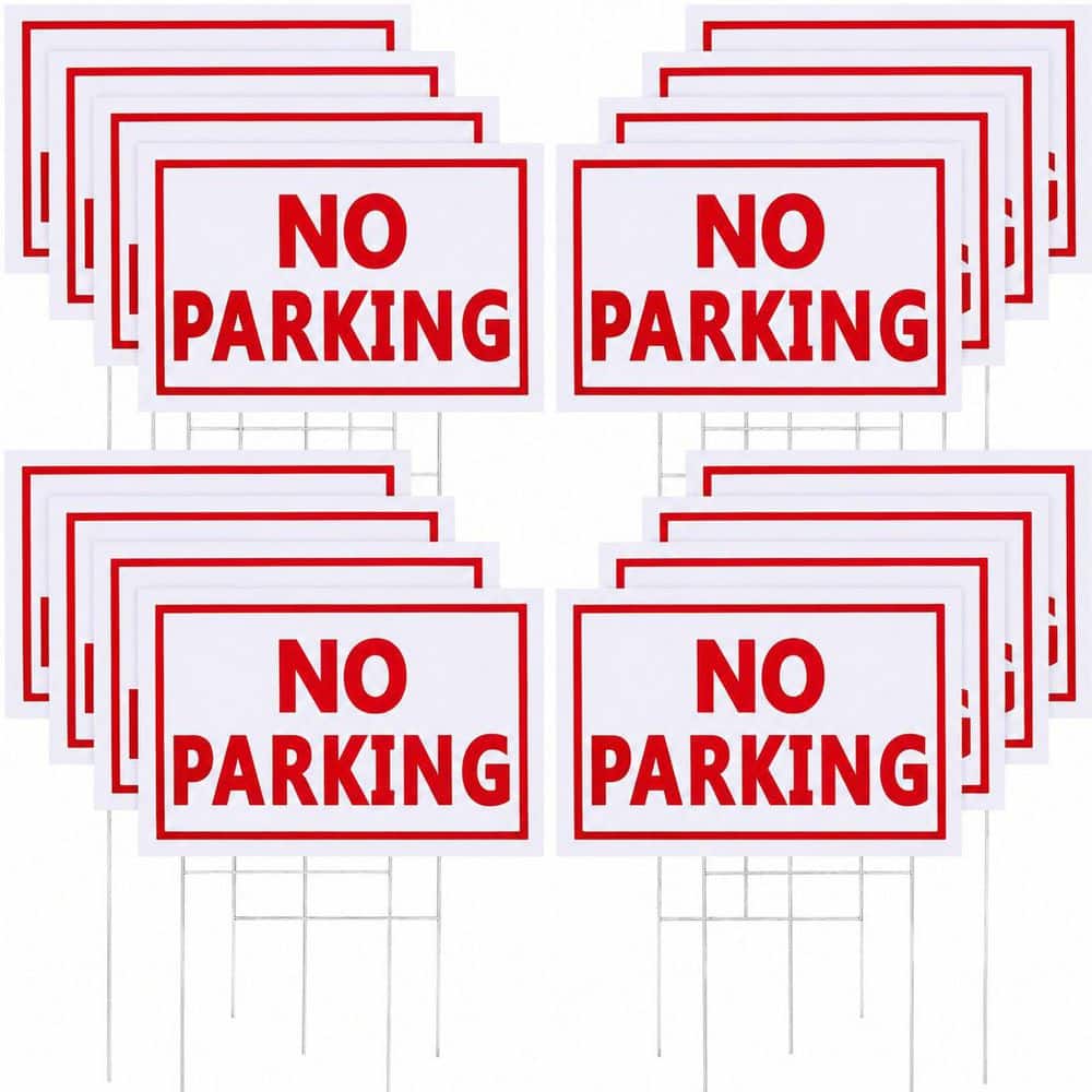 16 Pack No Parking Signs with Metal Stakes Double Sided Corrugated Plastic Yard Sign for Outdoor Lawn Driveway price history on PriceWatchPro