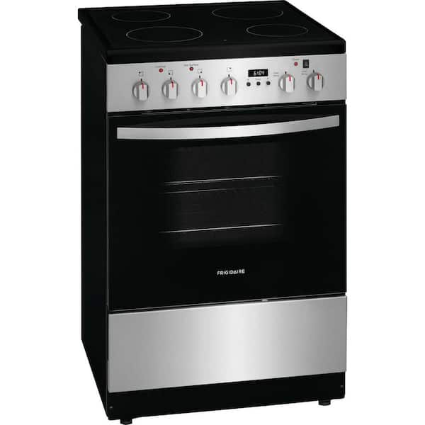 24 in. Freestanding Electric Range in Stainless Steel with 4 Smoothtop Burner Elements
