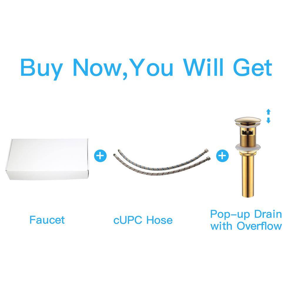 Gold Polished Brass Single-Handle Waterfall Bathroom Faucet
