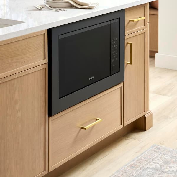 Leyton 30 in. W x 24 in. D x 34.5 in H Ready to Assemble Plywood Slim Shaker Microwave Base Kitchen Cabinet in White Oak
