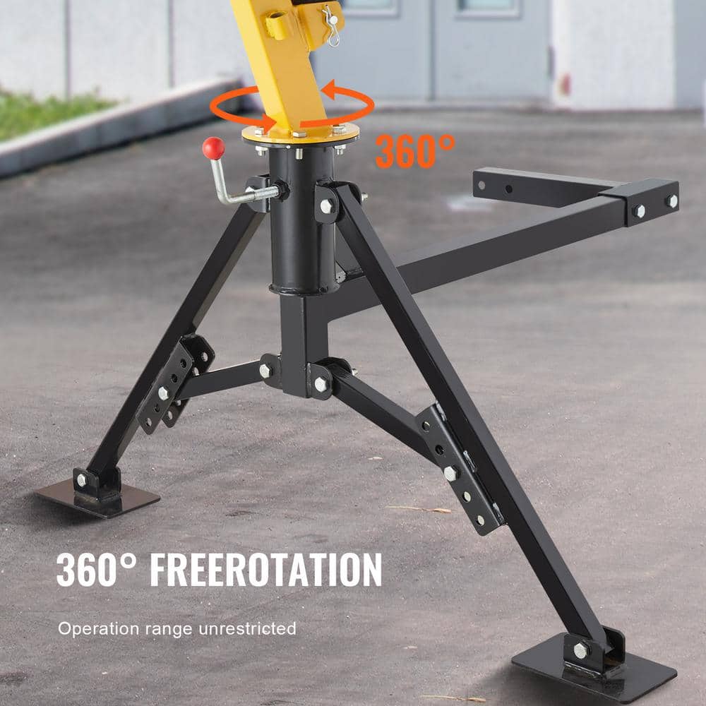 Heavy-Duty Yellow and Black Hydraulic Pickup Truck Crane