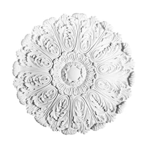 29-1/2 in. x 1-3/4 in. Acanthus Primed White Polyurethane Ceiling Medallion