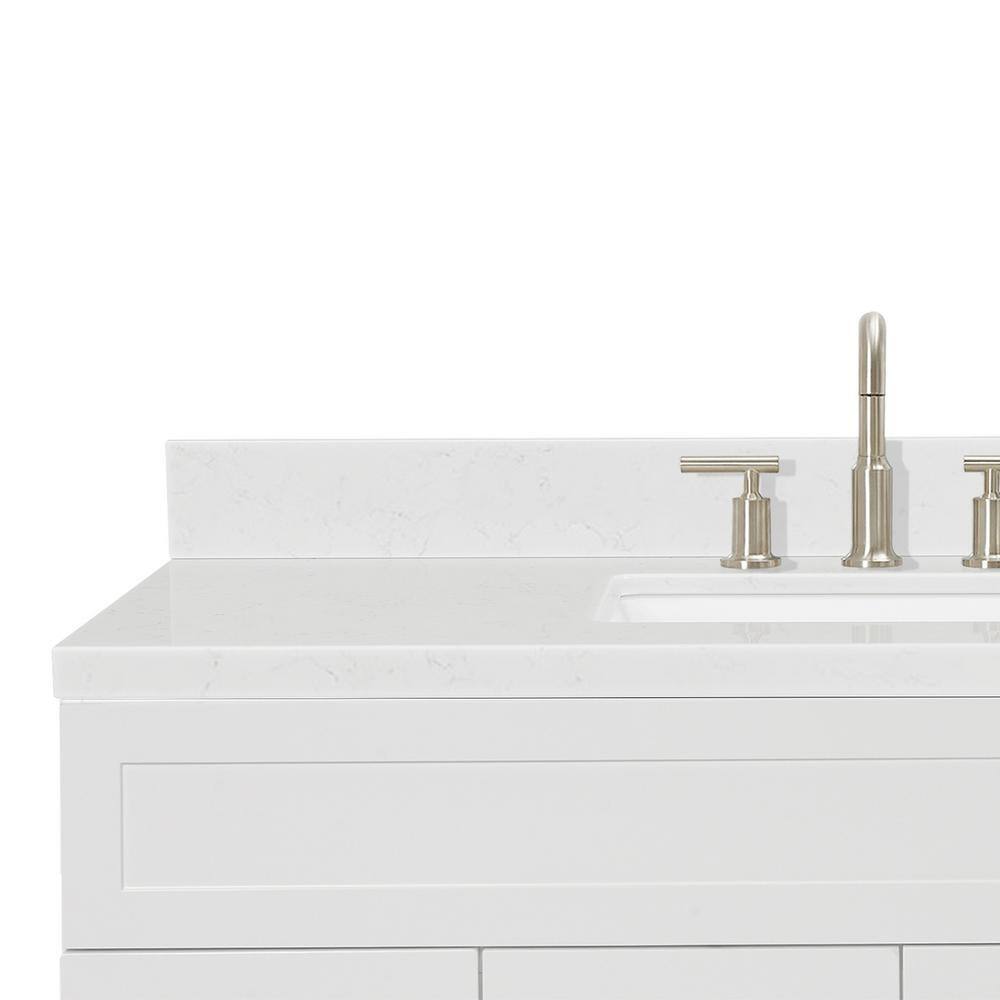 Hamlet 54" White Quartz Top Single Basin Freestanding Vanity