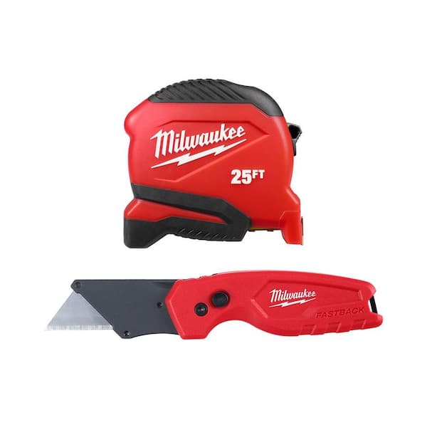 25FT Compact Tape Measure and FASTBACK Compact Folding Utility Knife