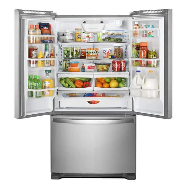 33 in. 22 cu. ft. Standard Depth French Door Refrigerator in Fingerprint Resistant Stainless Steel