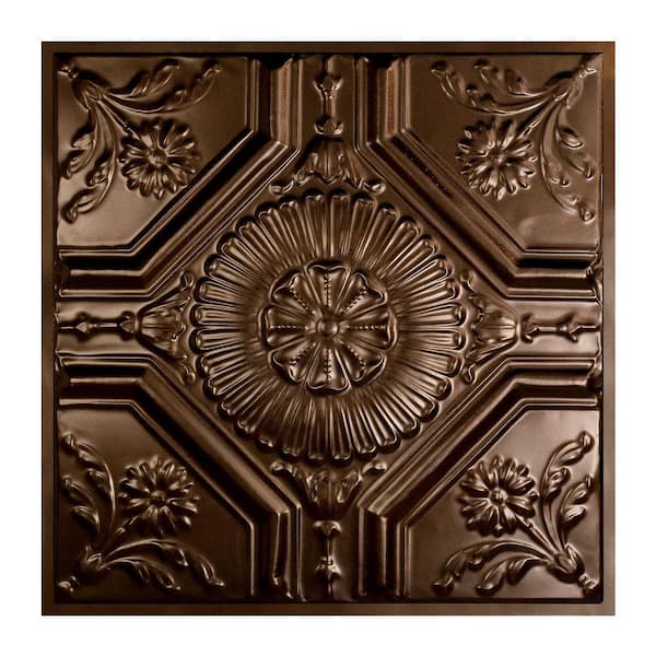 Rochester 2 ft. x 2 ft. Lay-In Tin Ceiling Tile in Bronze Burst (20 sq. ft./case)